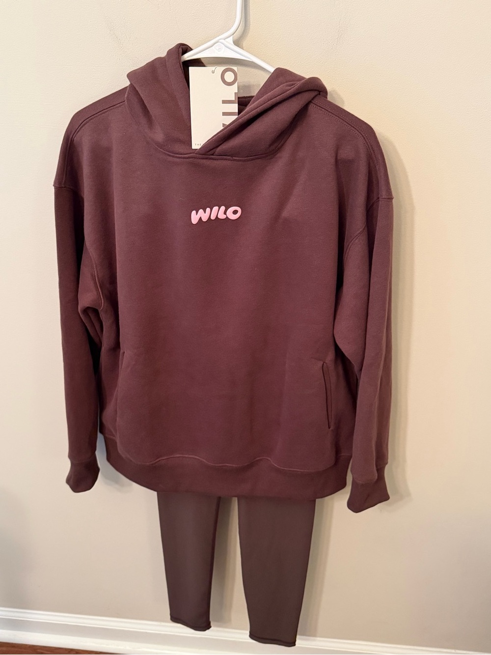 NWT WILO The Label 2 Piece Set in Chocolate Brown, Hoodie & Leggings, Size XS